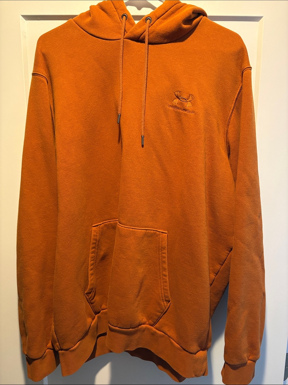 Under Armour Orange Hooded Pullover with Embroidered Logo